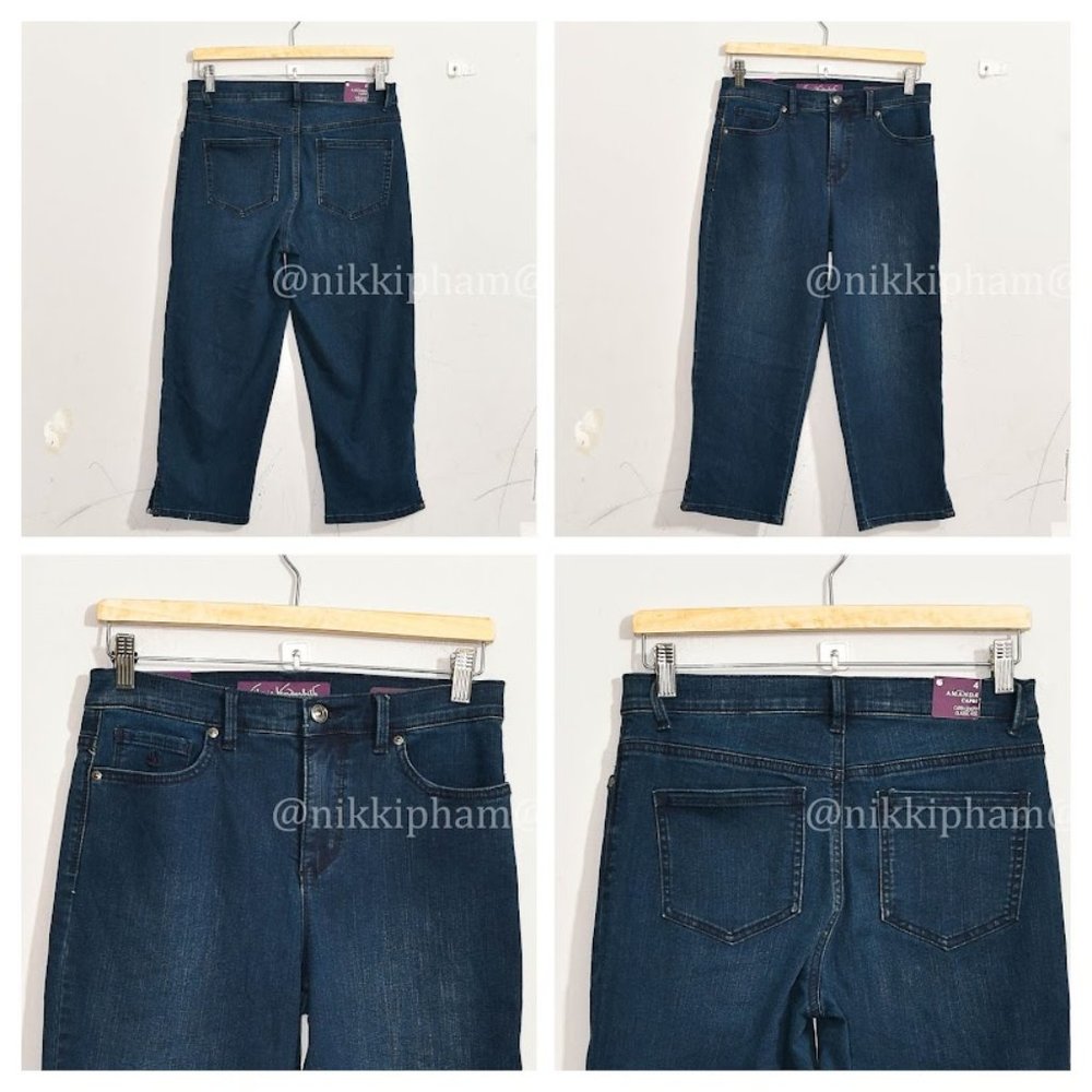 BRAND NEW Gloria Vanderbilt Amanda Capri length classic rise in Navy - Picture 1 of 5
